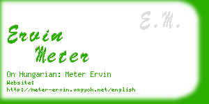 ervin meter business card